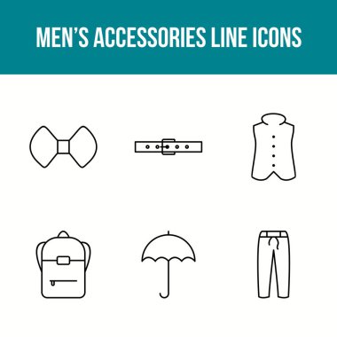 Erkek Aksesuar Vektör Simgesi Ayarları