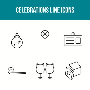 Eşsiz Kutlama Satırı Vektör Simgesi Ayarları