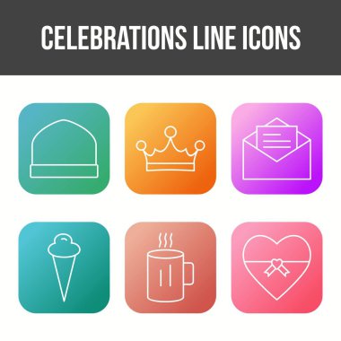 Eşsiz Kutlama Satırı Vektör Simgesi Ayarları