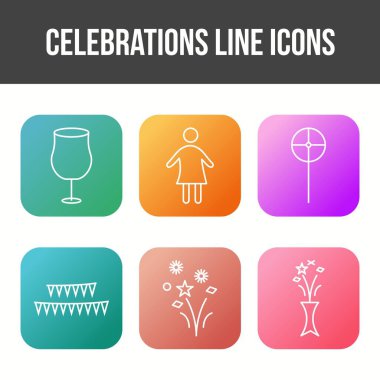 6 Kutlama Vektörü Simgesi Ayarları