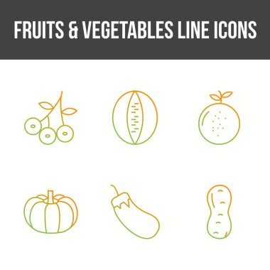 Eşsiz Meyveler ve Sebze Vektörü Simgesi Ayarları