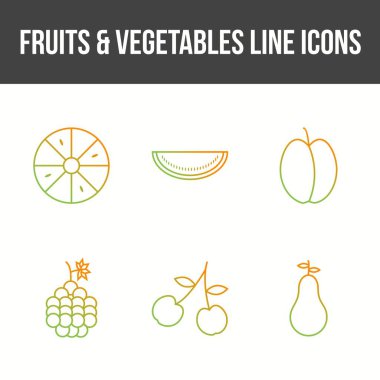 Eşsiz Meyveler ve Sebze Vektörü Simgesi Ayarları