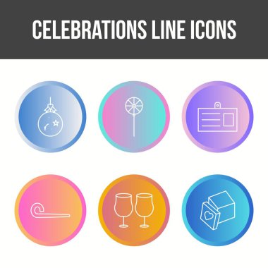 Eşsiz Kutlama Satırı Vektör Simgesi Ayarları