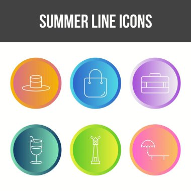 Eşsiz Yaz Satırı Vektör Simgesi Ayarları