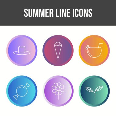 Eşsiz Yaz Satırı Vektör Simgesi Ayarları