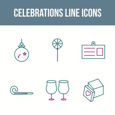 Eşsiz Kutlama Satırı Vektör Simgesi Ayarları