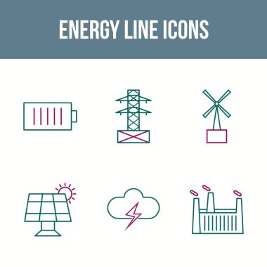 Enerji Hattı Vektör Simgesi Ayarlandı