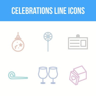 Eşsiz Kutlama Satırı Vektör Simgesi Ayarları