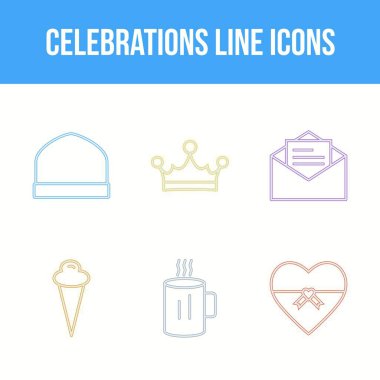 Eşsiz Kutlama Satırı Vektör Simgesi Ayarları