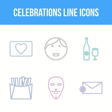 Eşsiz Kutlama Satırı Vektör Simgesi Ayarları