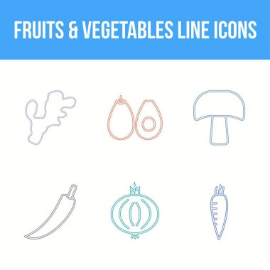 Eşsiz Meyveler ve Sebze Vektörü Simgesi Ayarları