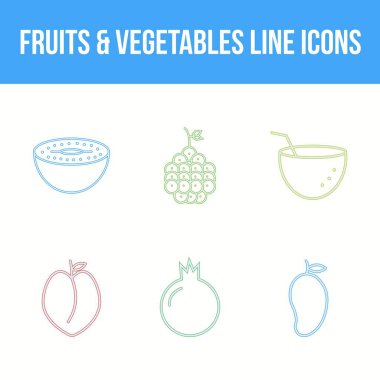 Eşsiz Meyveler ve Sebze Vektörü Simgesi Ayarları