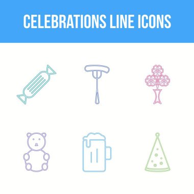 Eşsiz Kutlama Satırı Vektör Simgesi Ayarları