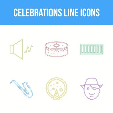 Eşsiz Kutlama Satırı Vektör Simgesi Ayarları