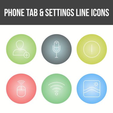 Eşsiz Telefon Sekmesi ve Ayarları Vektör Simgesi Ayarları