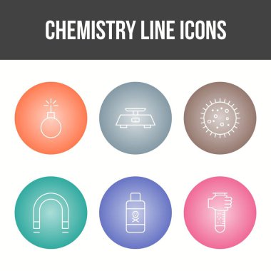 Eşsiz Kimya Satırı Vektör Simgesi Ayarları
