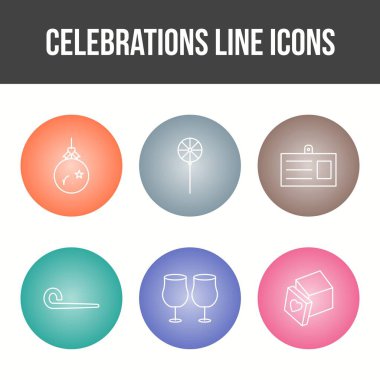 Eşsiz Kutlama Satırı Vektör Simgesi Ayarları