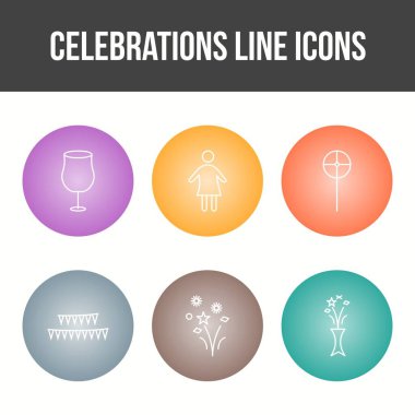 6 Kutlama Vektörü Simgesi Ayarları