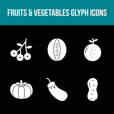 Eşsiz Meyveler ve Sebze Vektörü Simgesi Ayarları