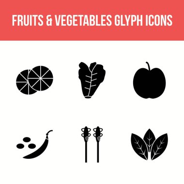 Meyveler ve Sebze Vektörü Kabartma Simgesi Ayarları