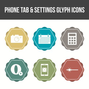 Eşsiz Telefon Sekmesi ve Ayarları Vektör Simgesi Ayarları