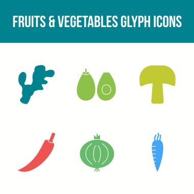 Eşsiz Meyveler ve Sebze Vektörü Simgesi Ayarları