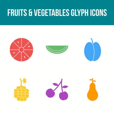 Eşsiz Meyveler ve Sebze Vektörü Simgesi Ayarları
