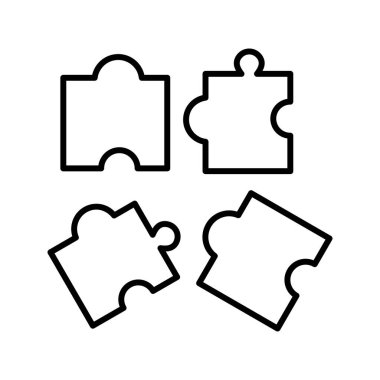 Eşsiz bulmaca çizgisi vektör simgesi