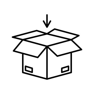 Paket Vektör Satırı Simgesine Eşsiz Ekle