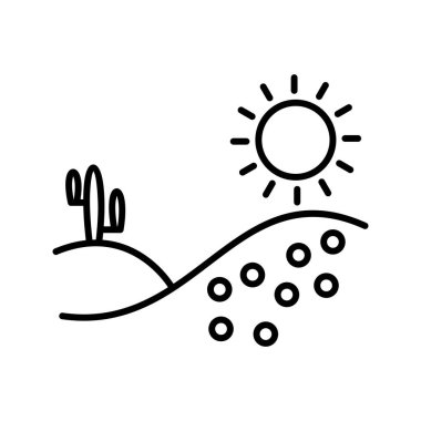 Eşsiz Çöl Çizgisi Vektör Simgesi