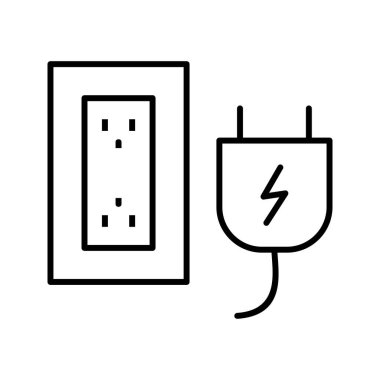 Eşsiz Eklenti ve Soket Vektör Satır Simgesi