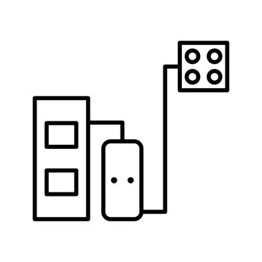 Eşsiz Katı Yakıt Kazan Hattı Vektör Simgesi