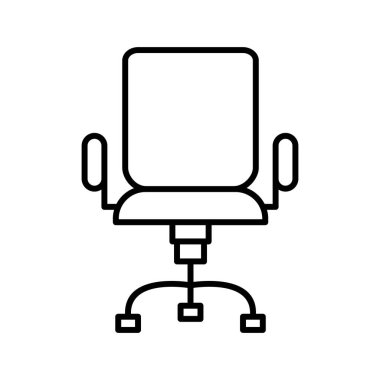 Eşsiz Ofis Sandalyesi Satır Vektörü Simgesi