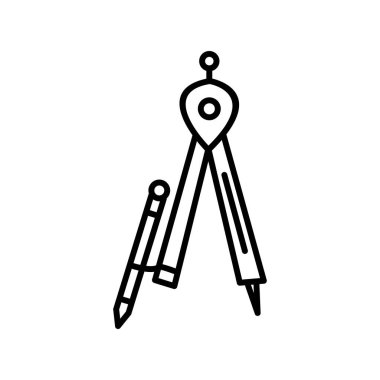 Eşsiz Geometrik pusula çizgisi vektör simgesi