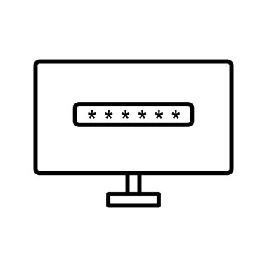 Sistem parola satırı siyah vektör simgesi