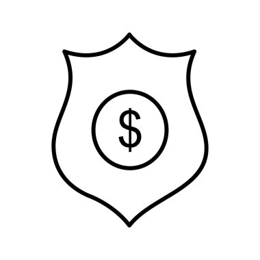 Eşsiz Dolar Rozet Satır Vektörü Simgesi