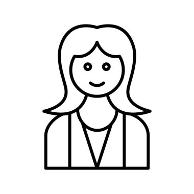 Eşsiz Kadın Satır Vektörü Simgesi