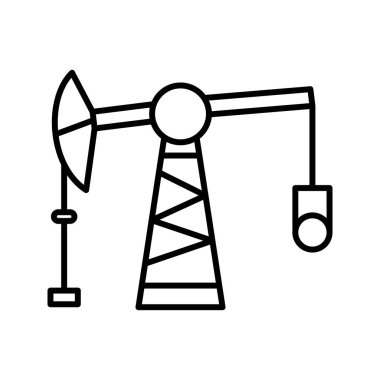Eşsiz Pumpjack Satır Vektörü Simgesi