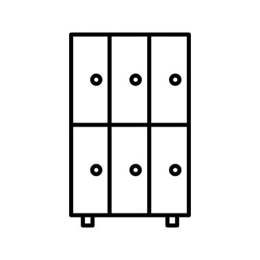 Eşsiz Dolaplar Satır Vektör Simgesi