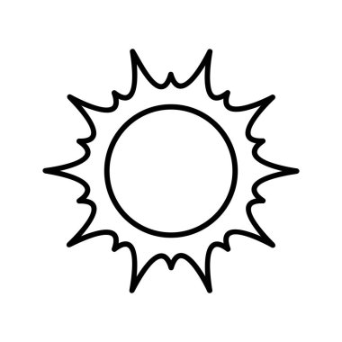 Eşsiz Güneş Vektör Çizgisi Simgesi