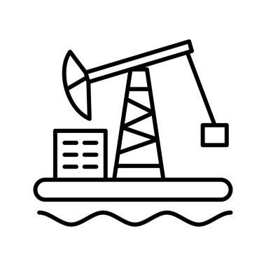 Benzersiz Yağ Platformu Satır Vektörü Simgesi