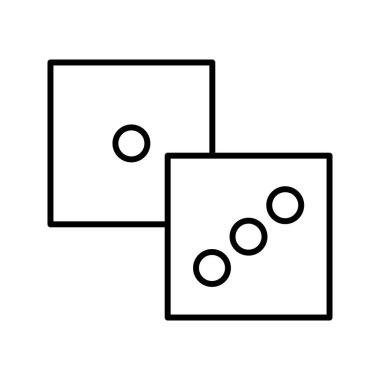 Benzersiz Dice çizgi vektör simgesi