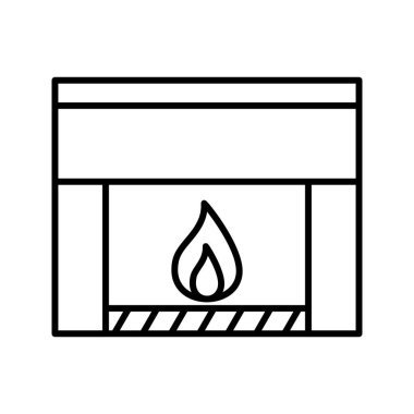 Eşsiz Şömine Satırı Vektör Simgesi