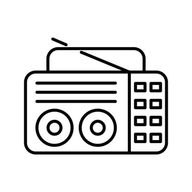 Benzersiz Eski Radyo Hattı Vektör Simgesi