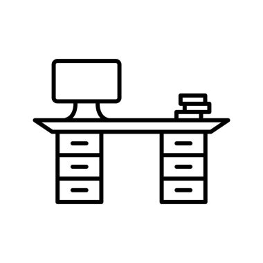 Eşsiz Çalışma Masası Satır Vektörü Simgesi
