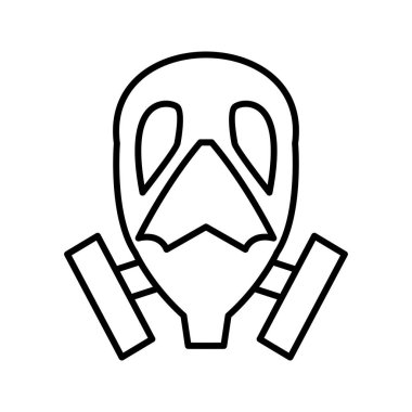 Benzersiz Oksijen Maskesi Vektör Satır Simgesi