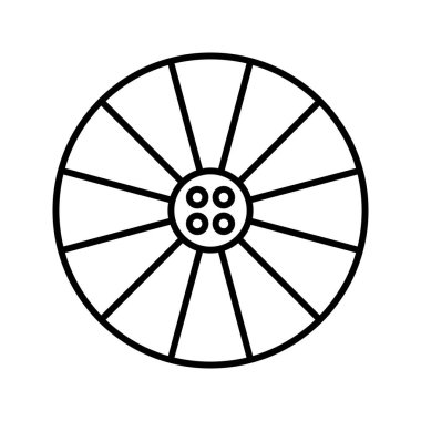 Eşsiz Tekerlek Hattı Vektör Simgesi