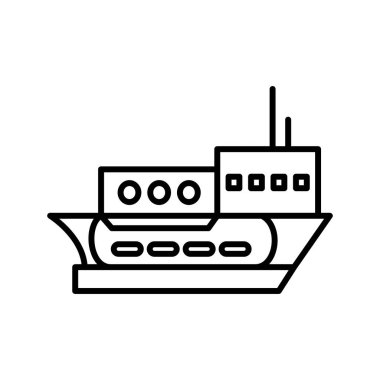 Eşsiz Teslimat Gemisi Vektör Satır Simgesi