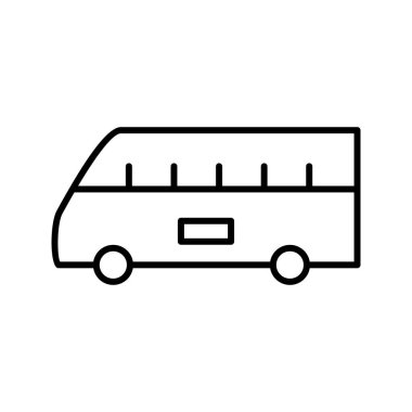 Havaalanı Hattı Vektör Simgesindeki Benzersiz Otobüs