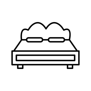 Eşsiz Çift Yatak Satır Vektörü Simgesi